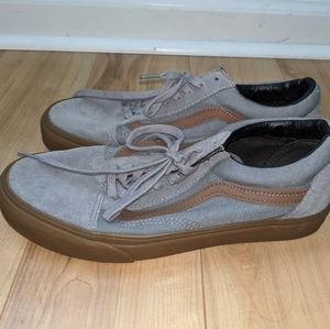 Gray Vans with Brown Outline